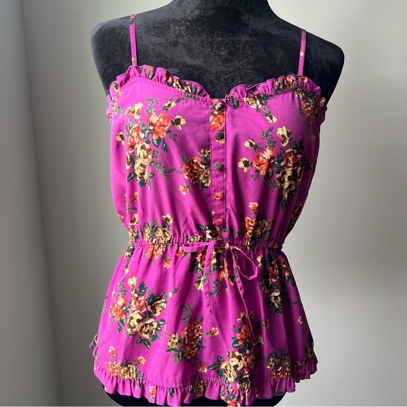 Candie's Vibrant Floral Camisole in Pink - Picture 5 of 9